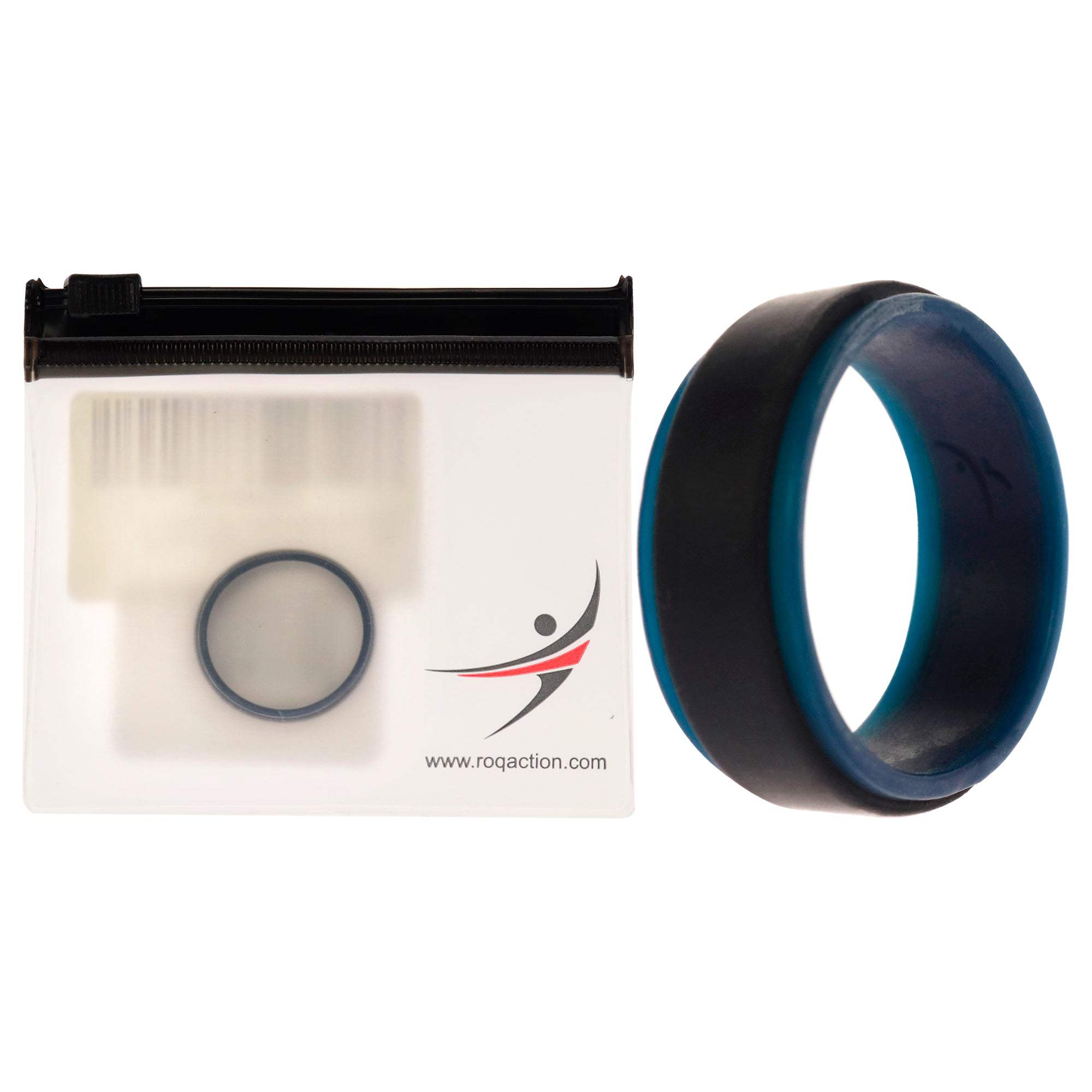 Silicone Wedding 2Layer Step Ring - Blue-Black by ROQ for Men - 11 mm Ring