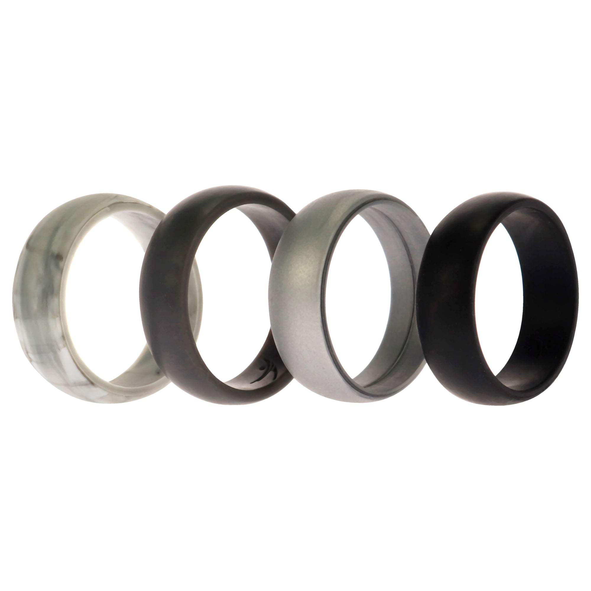 Silicone Wedding Ring Set - Marble by ROQ for Men - 4 x 16 mm Ring