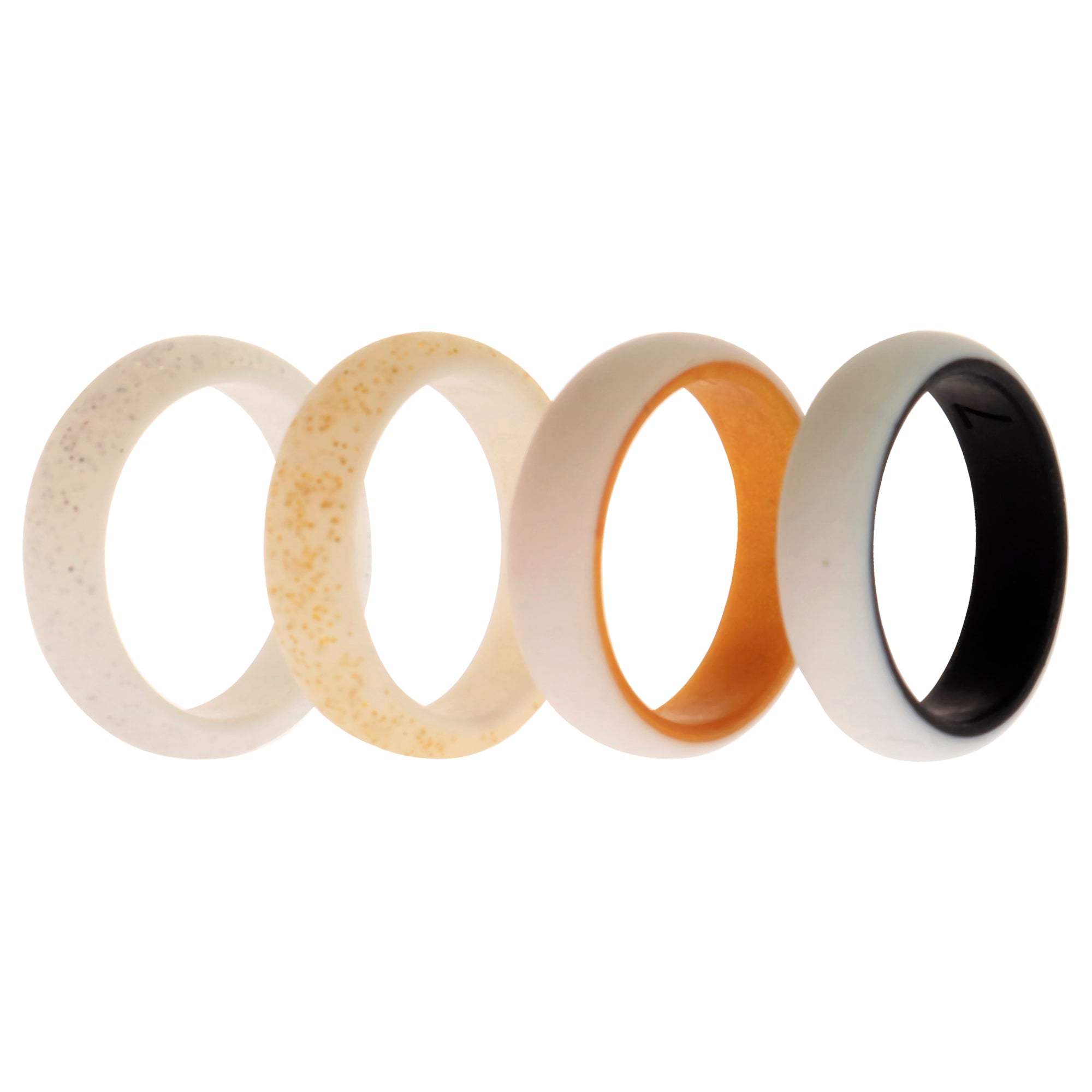 Silicone Wedding 2Layer Ring Set - Bride by ROQ for Women - 4 x 7 mm Ring