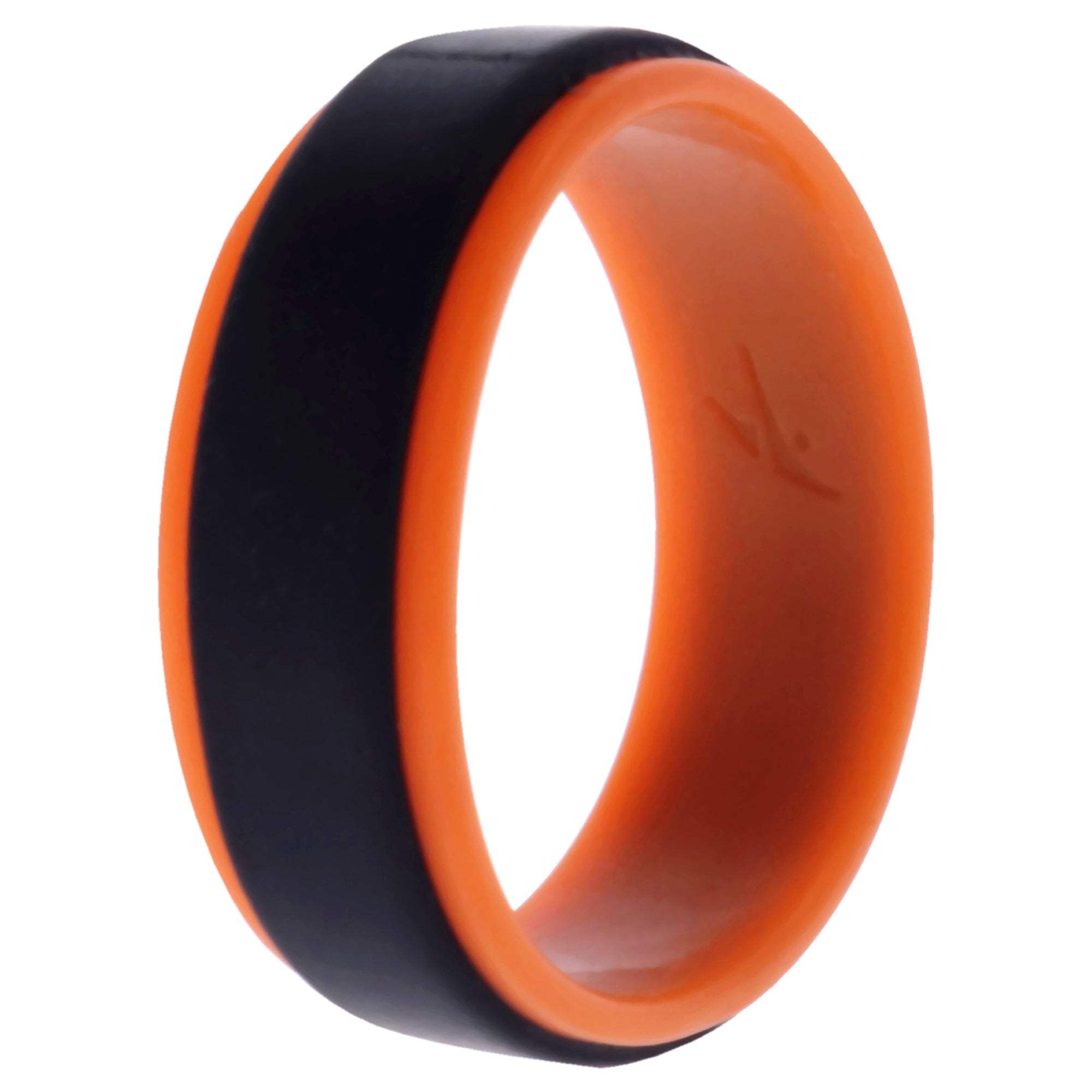 Silicone Wedding Step Ring - Orange-Black by ROQ for Men - 12 mm Ring
