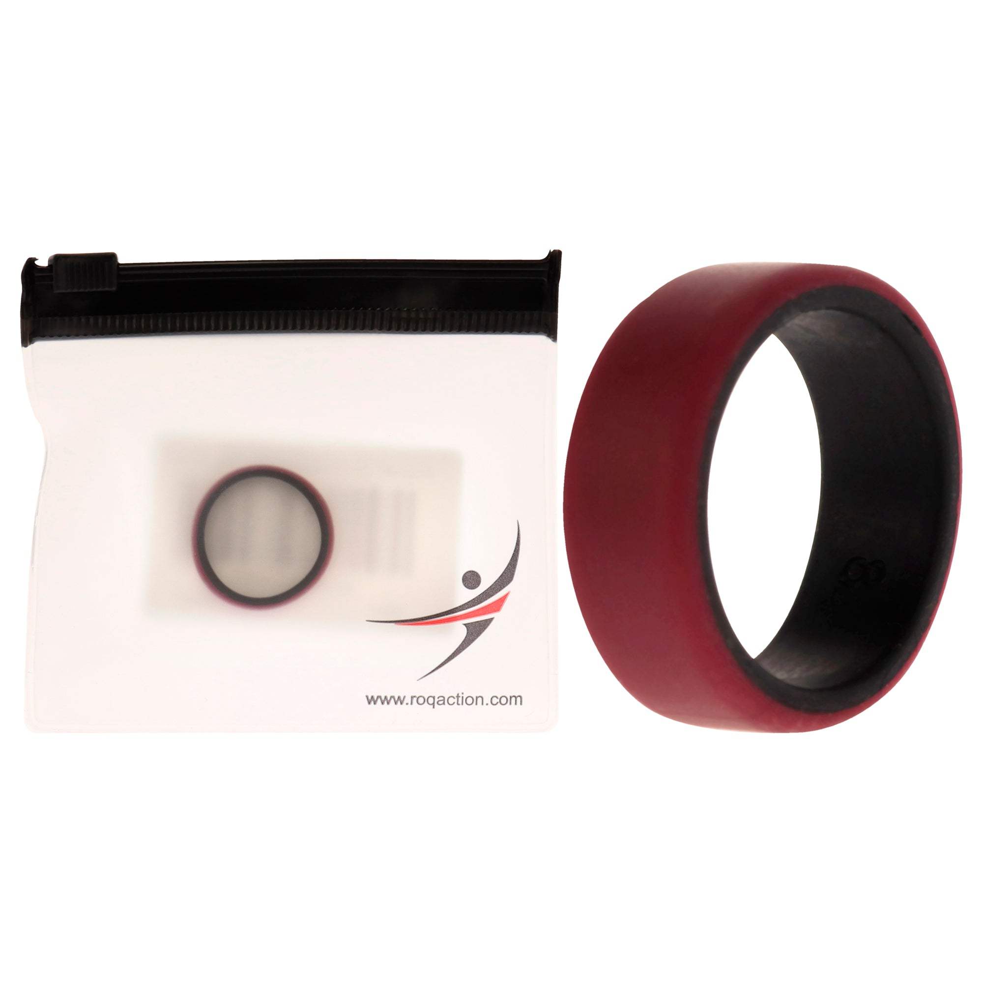 Silicone Wedding 2Layer Beveled 8mm Ring - Bordeaux by ROQ for Men - 8 mm Ring
