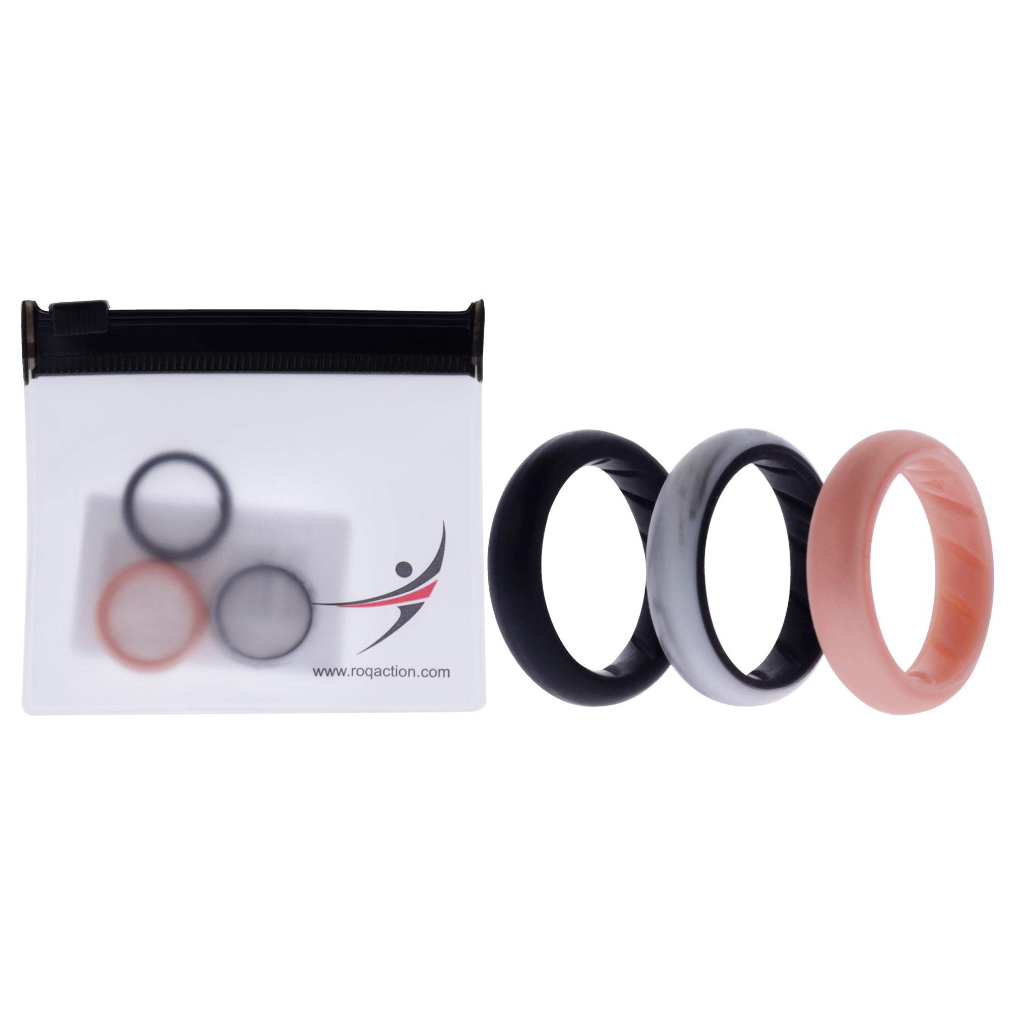 Silicone Wedding BR Solid Ring Set - Marble by ROQ for Women - 3 x 4 mm Ring