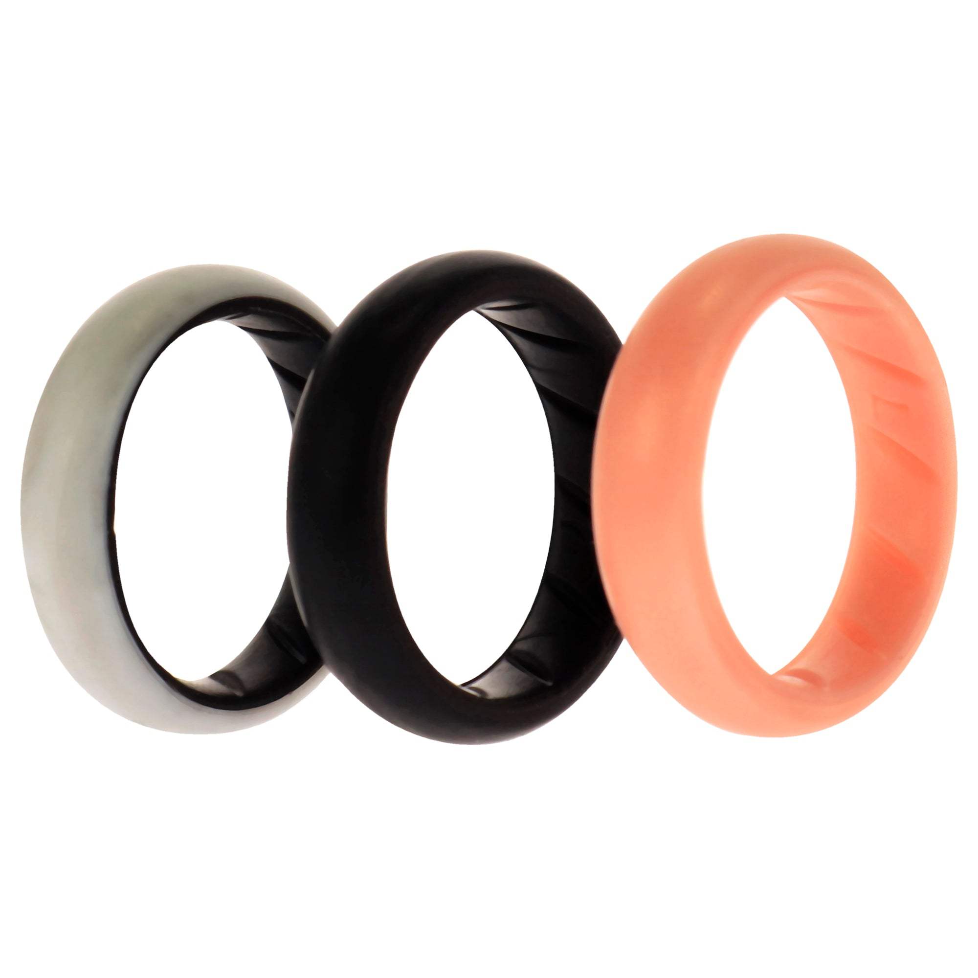 Silicone Wedding BR Solid Ring Set - Marble by ROQ for Women - 3 x 7 mm Ring