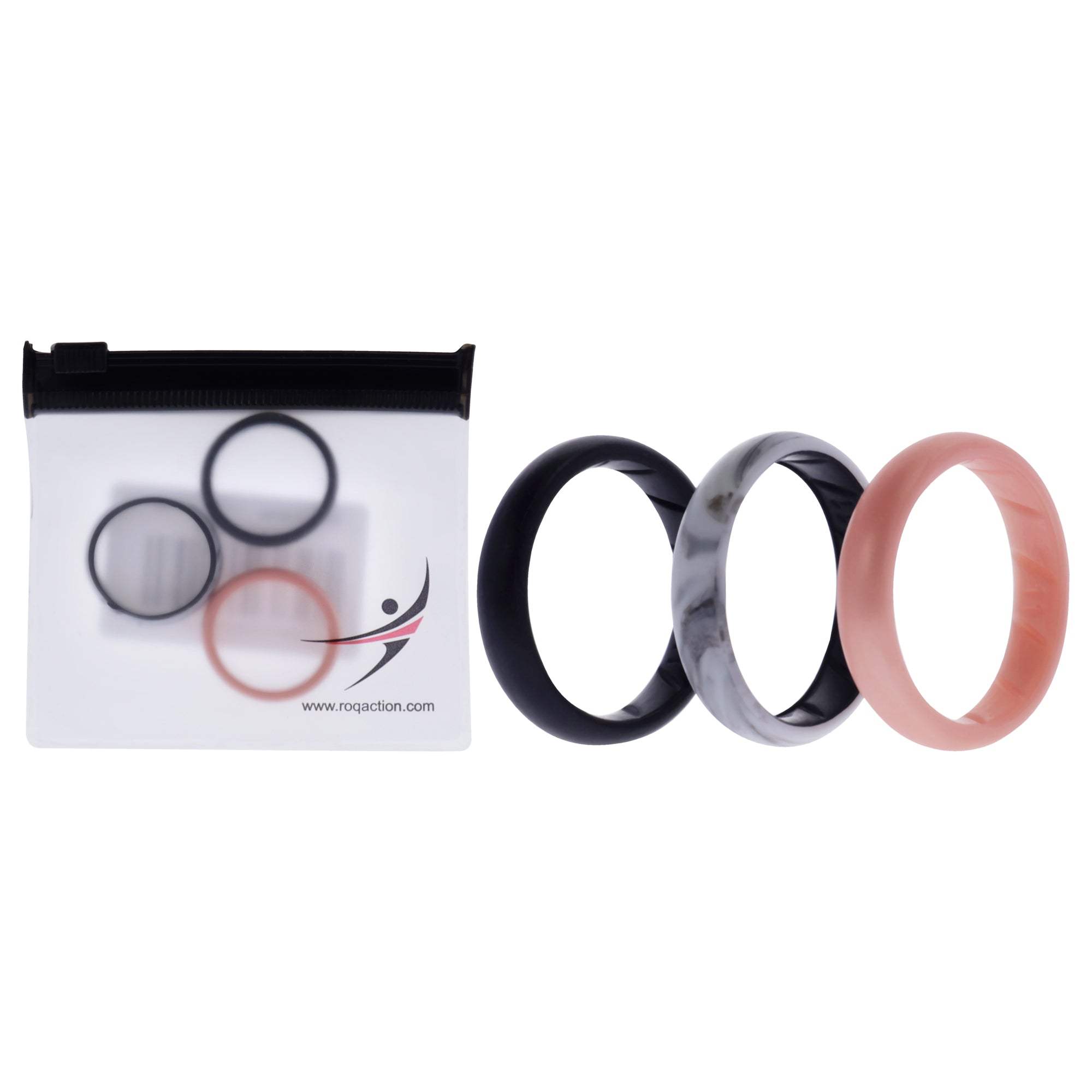 Silicone Wedding BR Solid Ring Set - Marble by ROQ for Women - 3 x 11 mm Ring