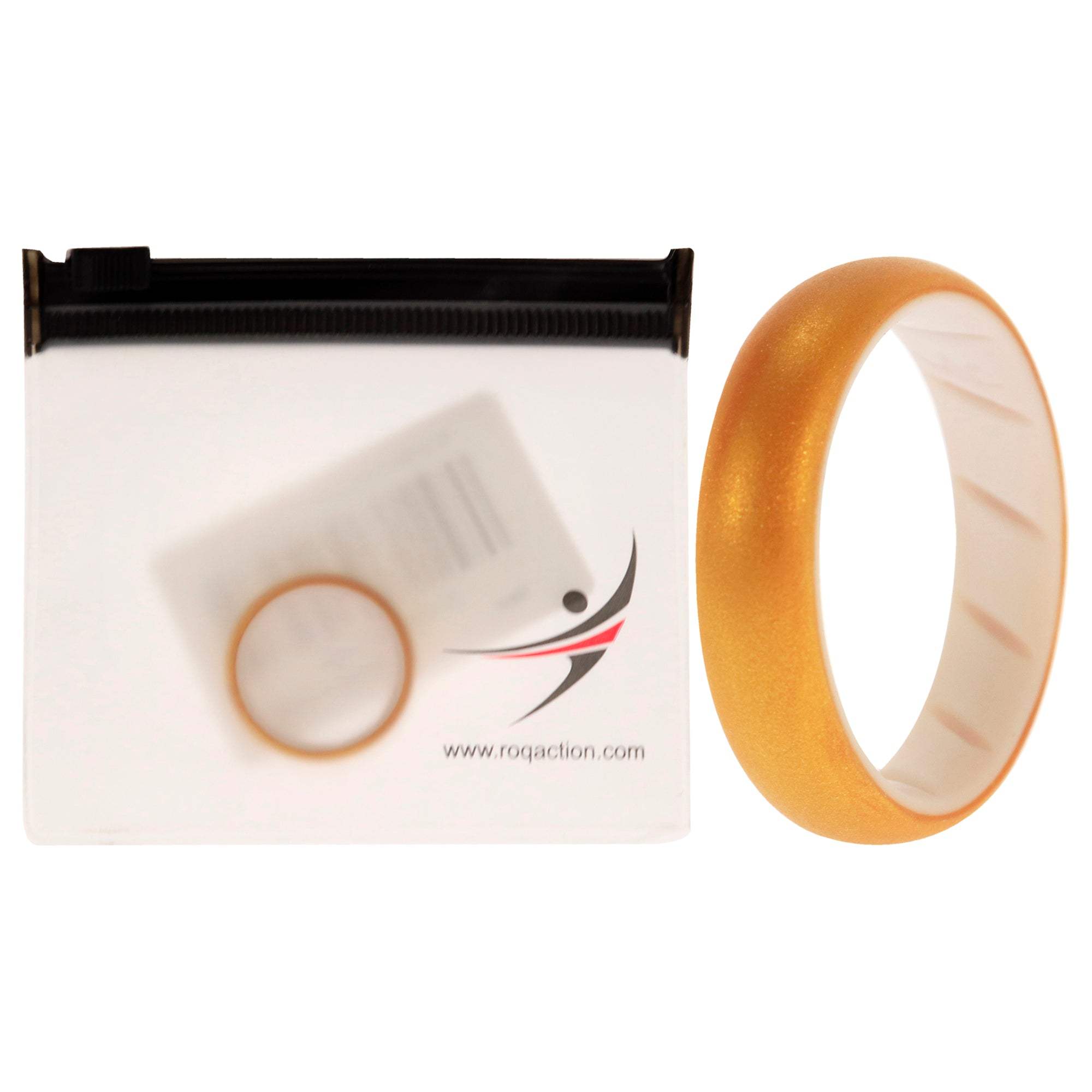 Silicone Wedding BR Solid Ring - White-Gold by ROQ for Women - 9 mm Ring