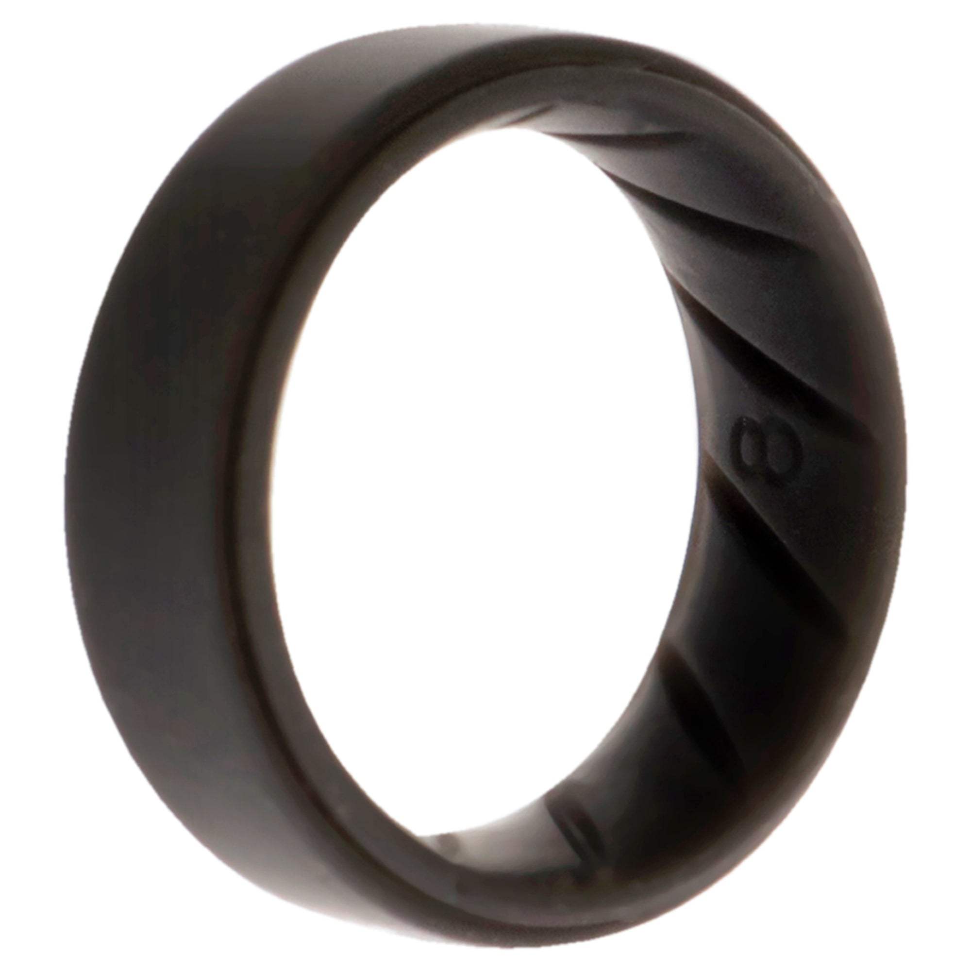 Silicone Wedding BR 8mm Edge Ring - Basic-Grey by ROQ for Men - 8 mm Ring