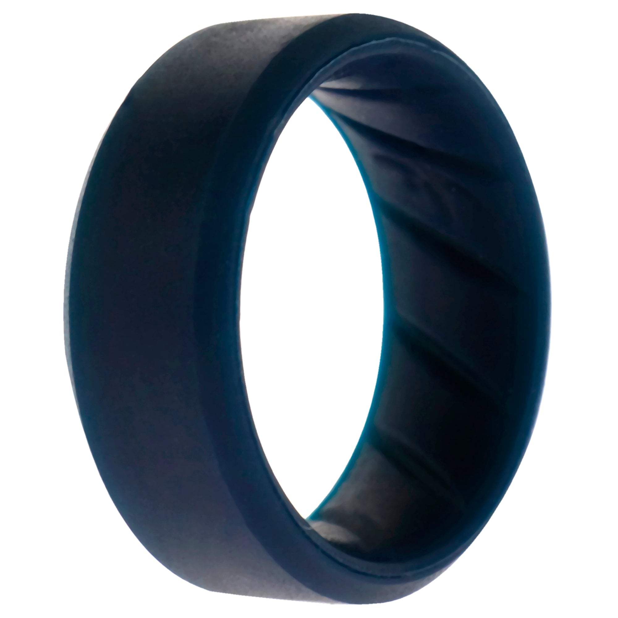 Silicone Wedding BR 8mm Edge Ring - Basic-Blue by ROQ for Men - 7 mm Ring