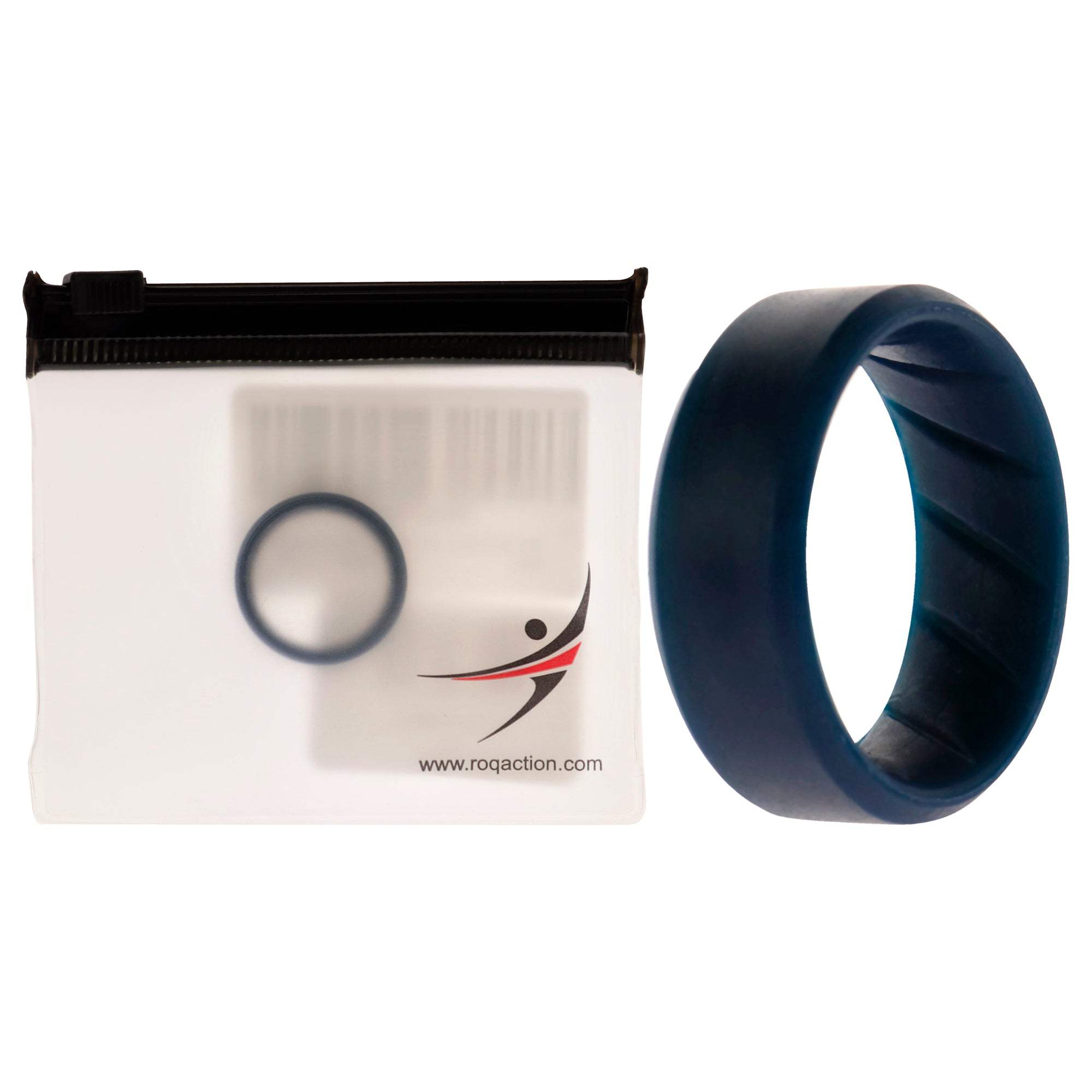 Silicone Wedding BR 8mm Edge Ring - Basic-Blue by ROQ for Men - 8 mm Ring