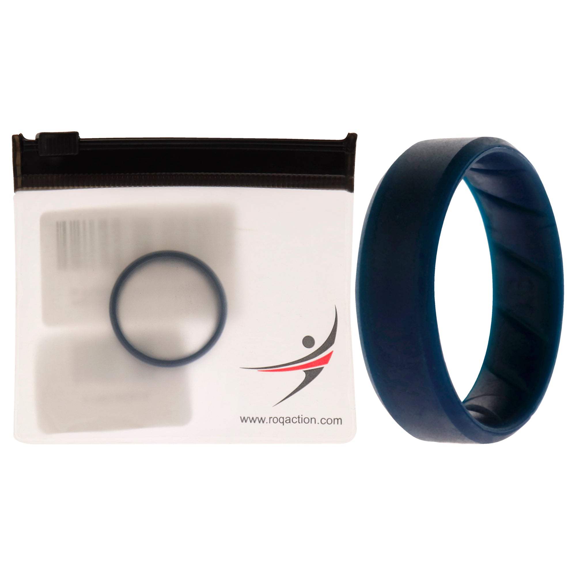 Silicone Wedding BR 8mm Edge Ring - Basic-Blue by ROQ for Men - 16 mm Ring
