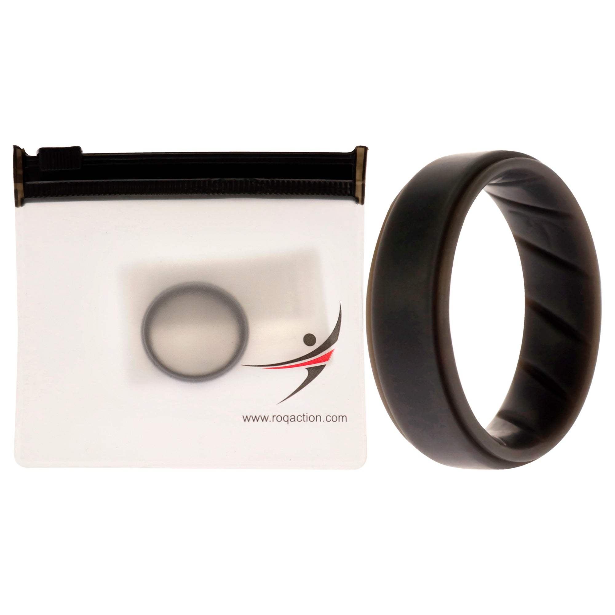 Silicone Wedding BR Step Ring Set - Basic-Grey by ROQ for Men - 10 mm Ring