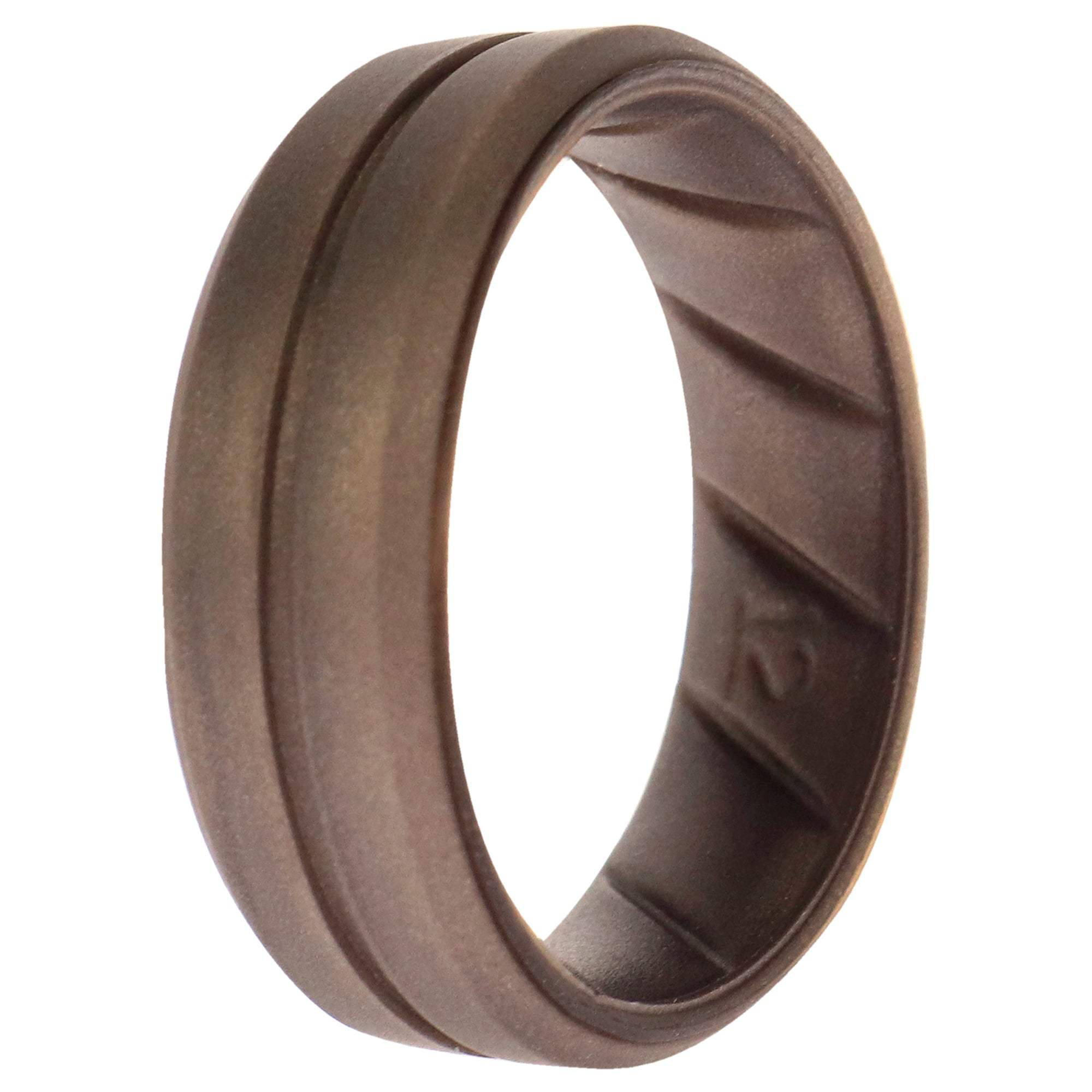 Silicone Wedding BR Middle Line Ring - Basic-Silver by ROQ for Men - 12 mm Ring