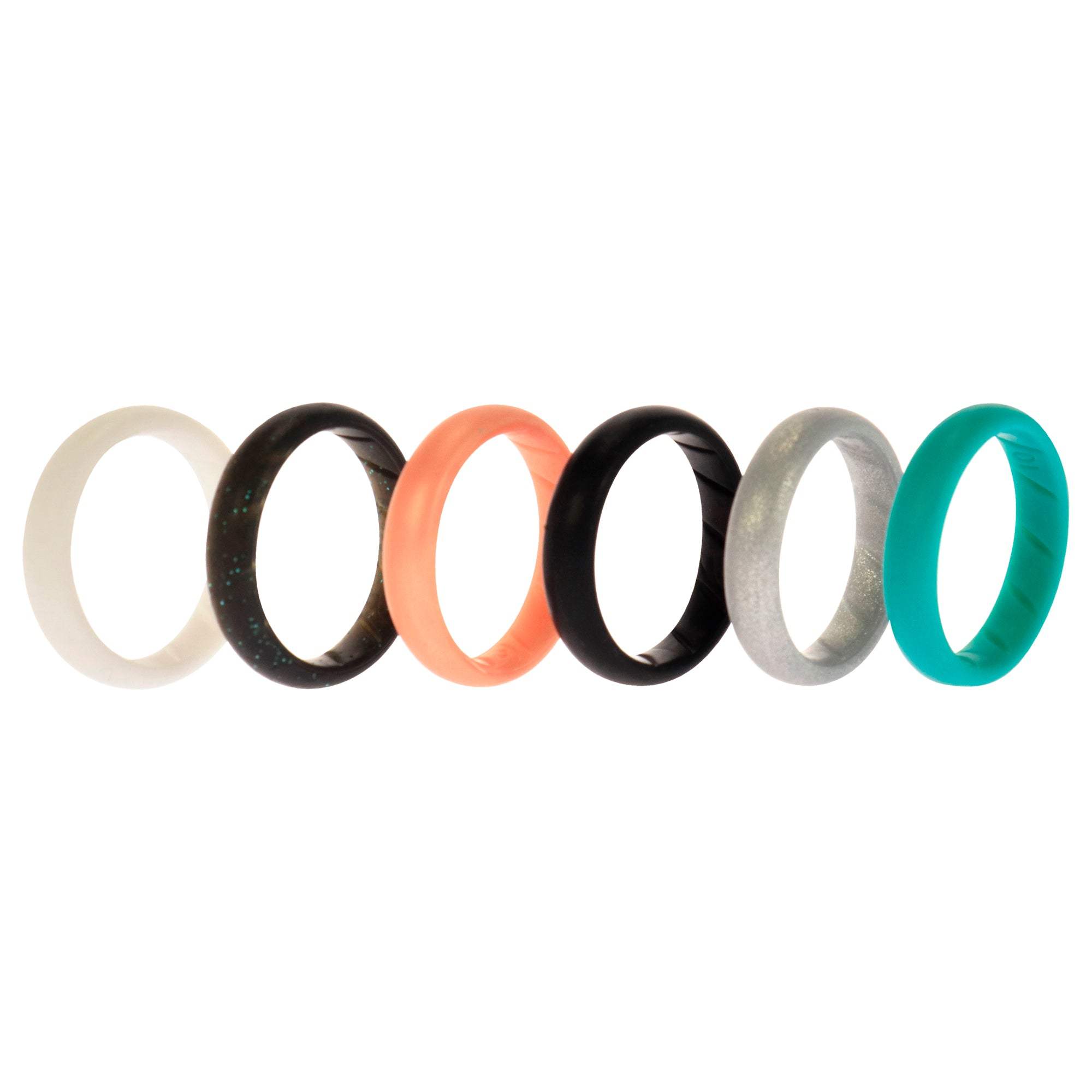 Silicone Wedding BR Solid Ring Set - Basic-Metal by ROQ for Women - 6 x 10 mm Ring