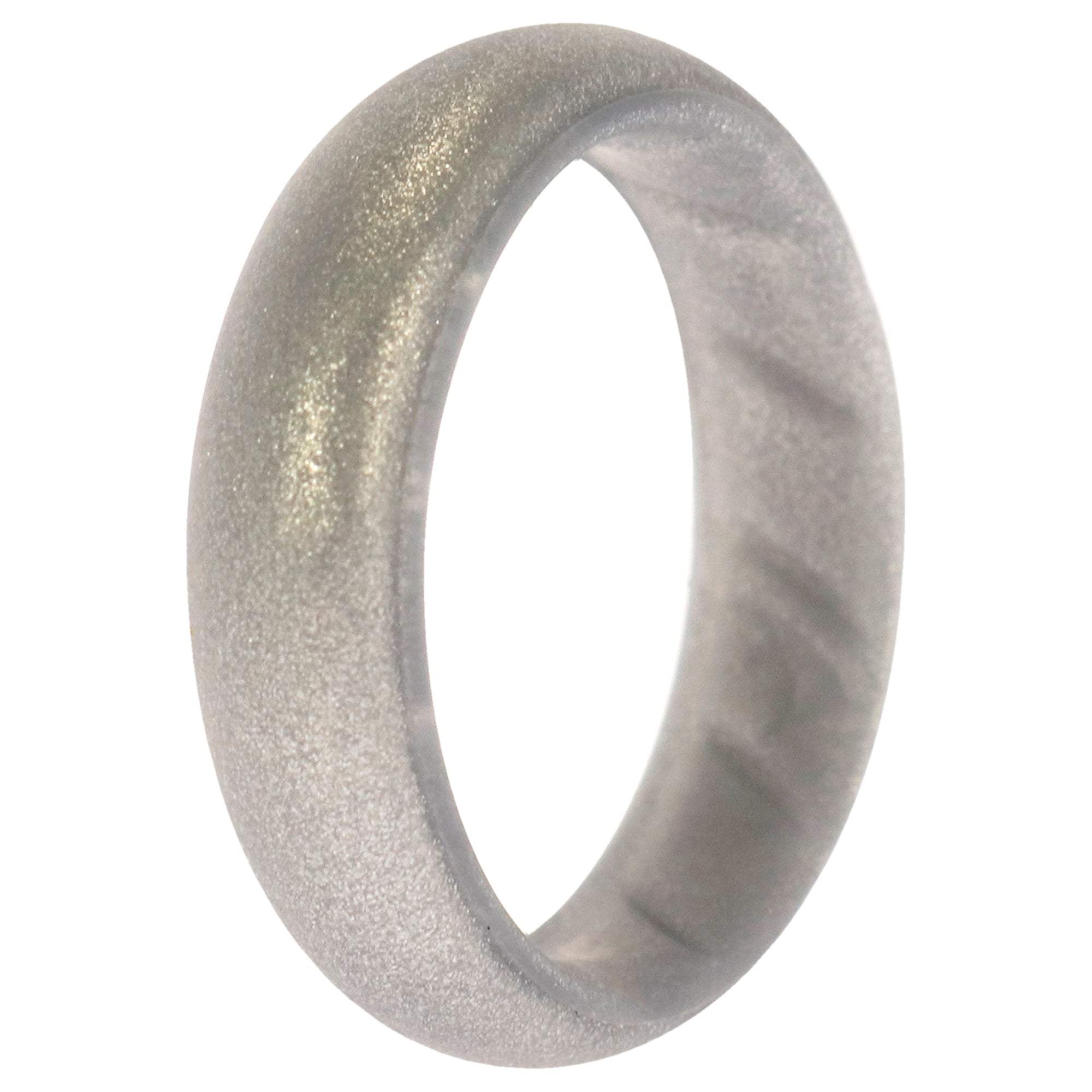 Silicone Wedding BR Solid Ring - Basic-Silver by ROQ for Women - 8 mm Ring