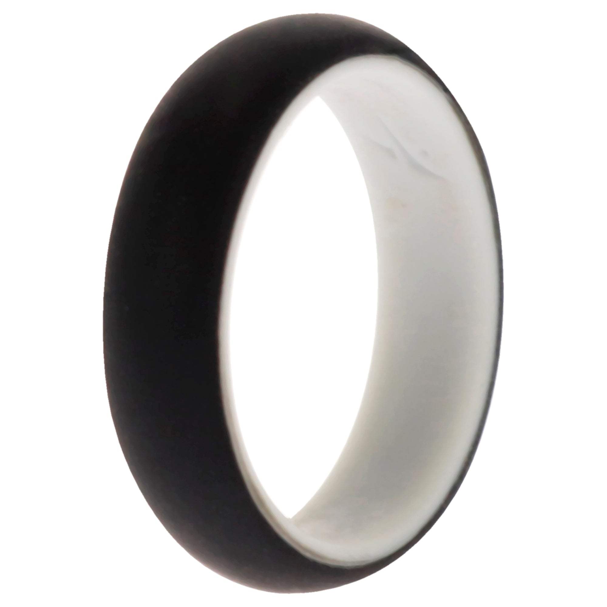 Silicone Wedding 2Layer Ring - White-Black by ROQ for Women - 7 mm Ring