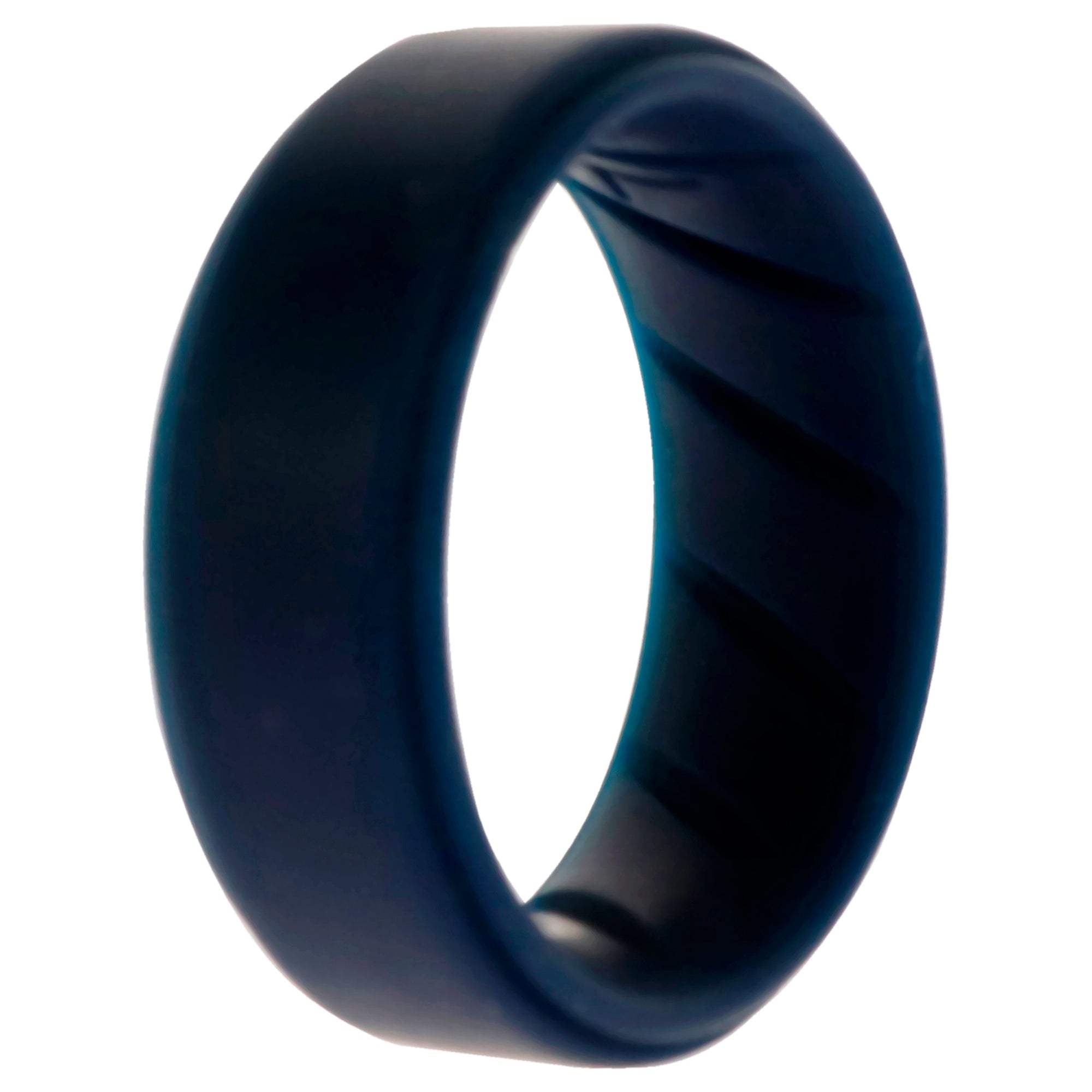 Silicone Wedding BR Step Ring - Basic-Blue by ROQ for Men - 7 mm Ring