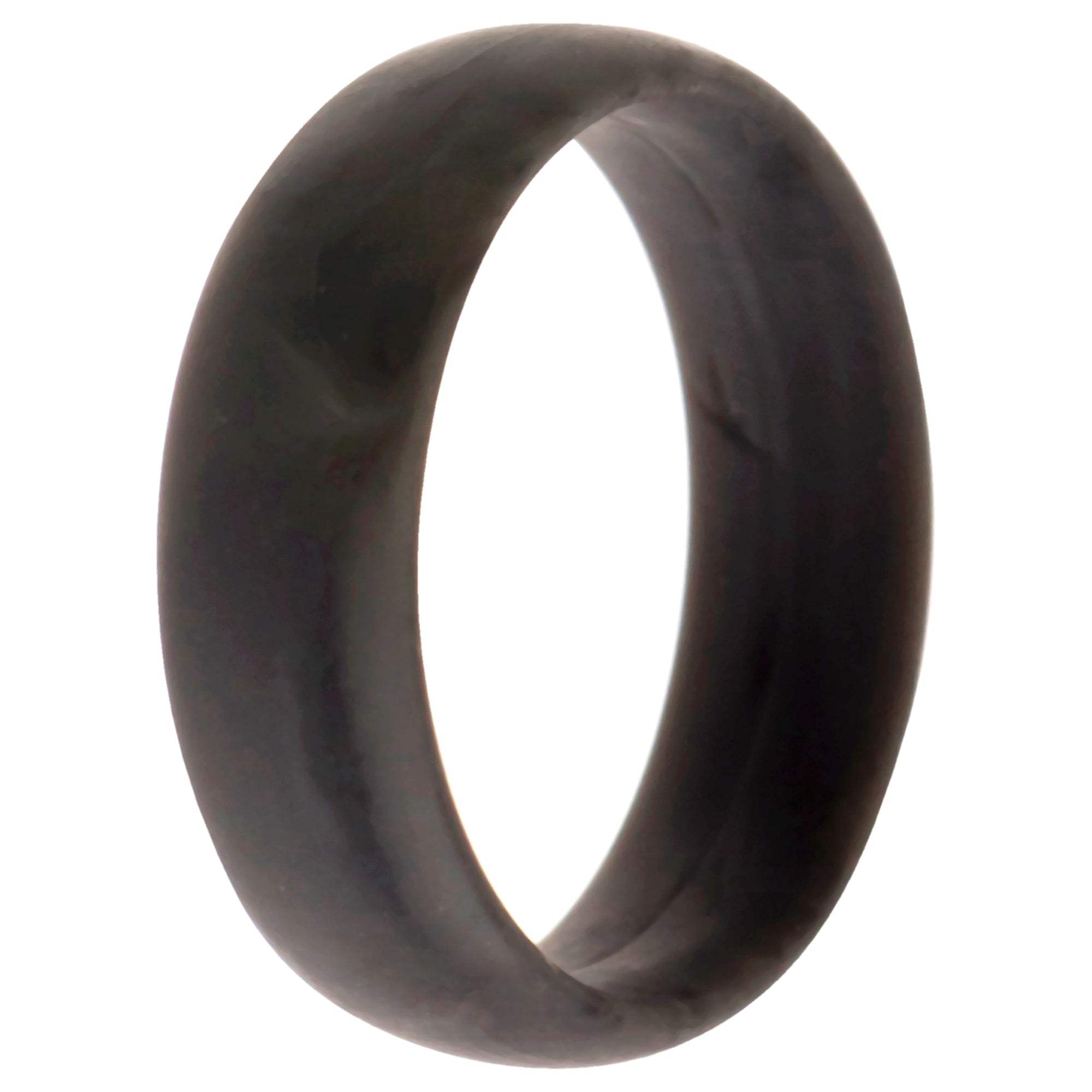 Silicone Wedding 6mm Smooth Single Ring - Grey-Marble by ROQ for Women - 7 mm Ring