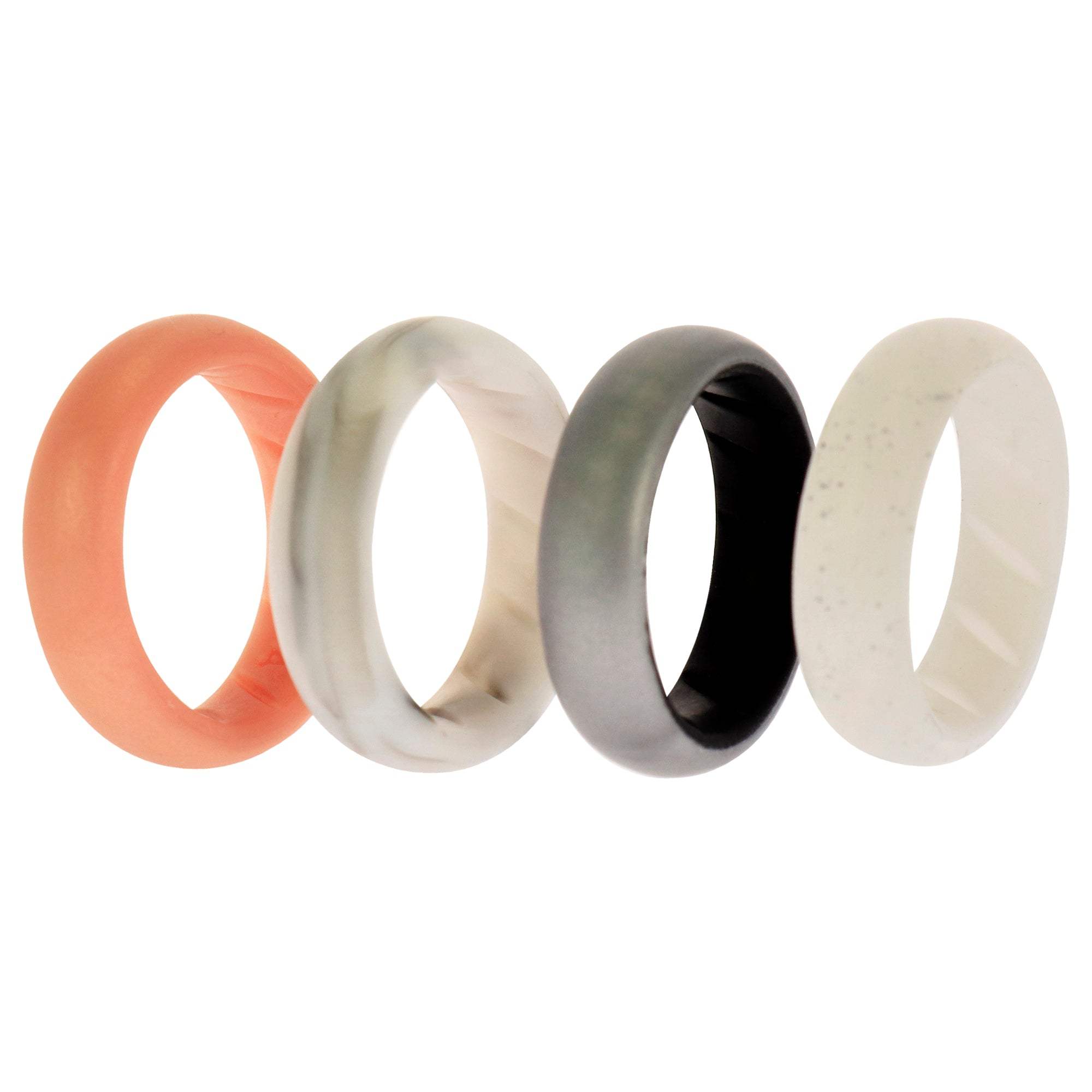 Silicone Wedding BR Solid Ring Set - Silver by ROQ for Women - 4 x 4 mm Ring