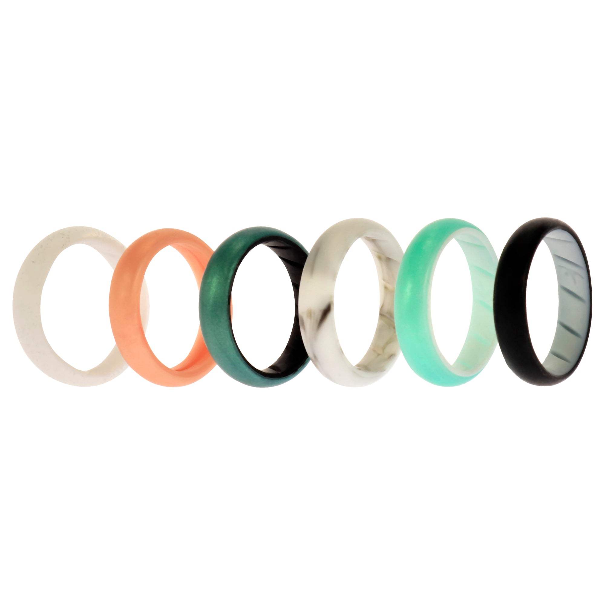 Silicone Wedding BR Solid Ring Set - Aque by ROQ for Women - 6 x 9 mm Ring