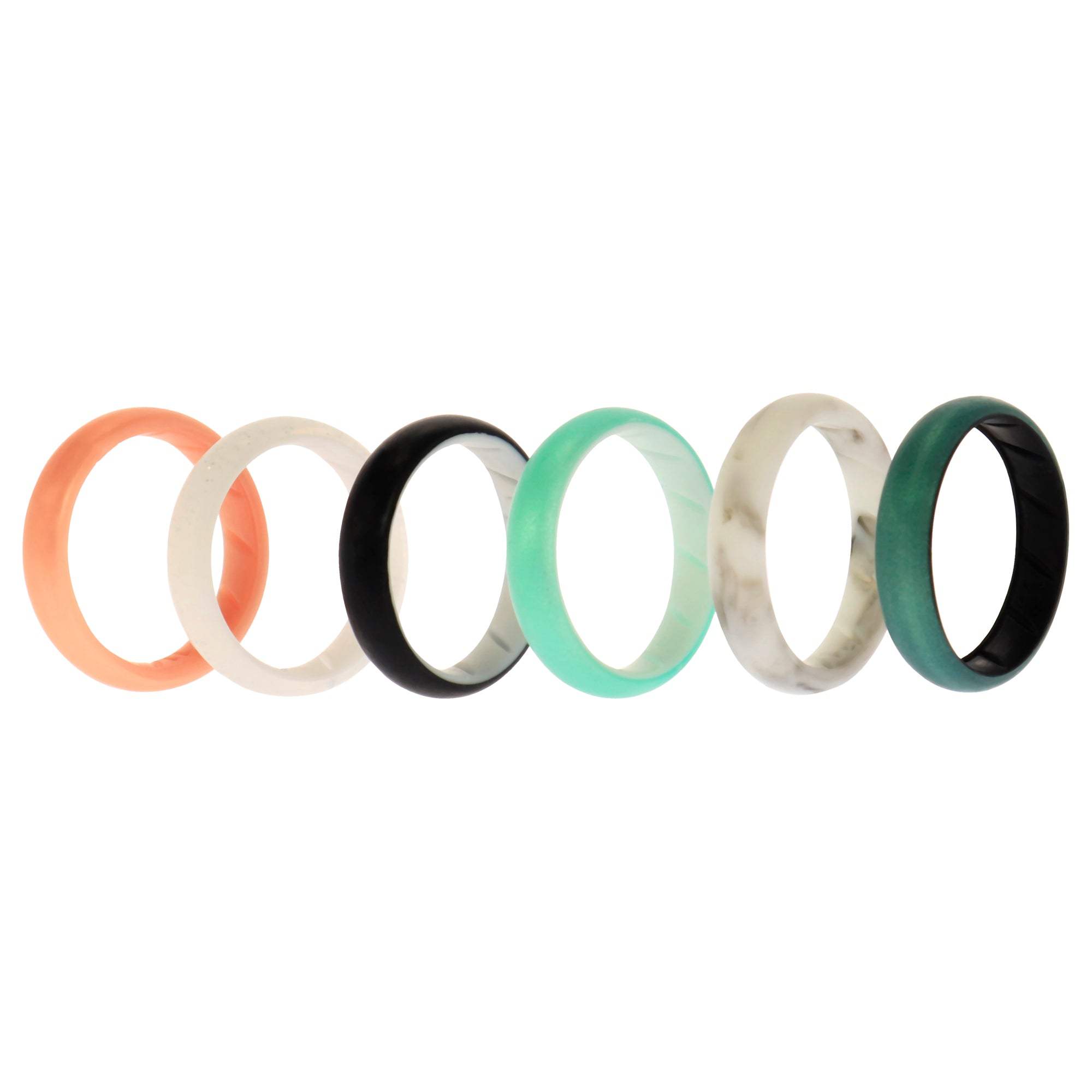 Silicone Wedding BR Solid Ring Set - Aque by ROQ for Women - 6 x 11 mm Ring