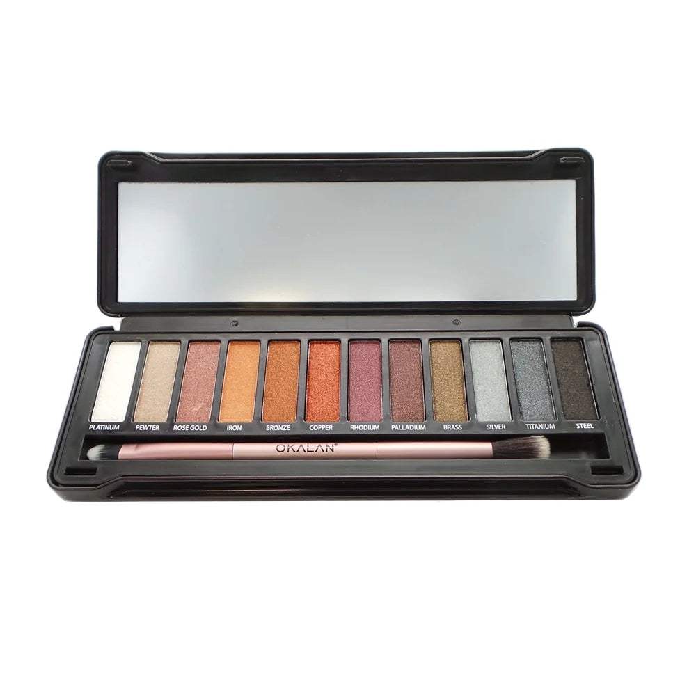 OKALAN Natural Color Metal Eyeshadow Display Set, 6 Pieces