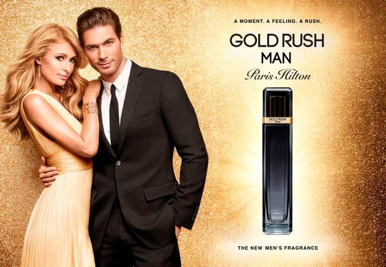 Gold Rush Man by Paris Hilton for Men - 4 Pc Gift Set 3.4oz EDT Spray, 0.5oz EDT Spray, 3.0oz Hair Body Wash, 2.75oz Alcohol Free Deodorant Stick