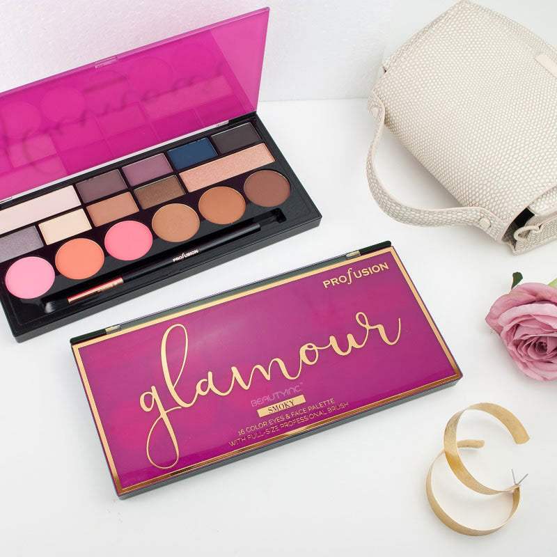 PROFUSION Glamour 16 Color Face & Eyes Palette Display Set, 10 pcs