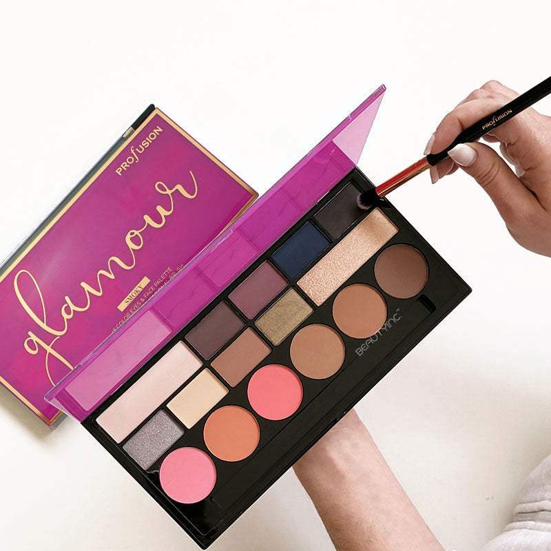 PROFUSION Glamour 16 Color Face & Eyes Palette Display Set, 10 pcs