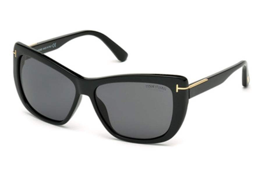 Tom Ford FT0434 Lindsay 01D - Shiny Black-Grey Polarized by Tom Ford for Women - 58-13-140 mm Sunglasses