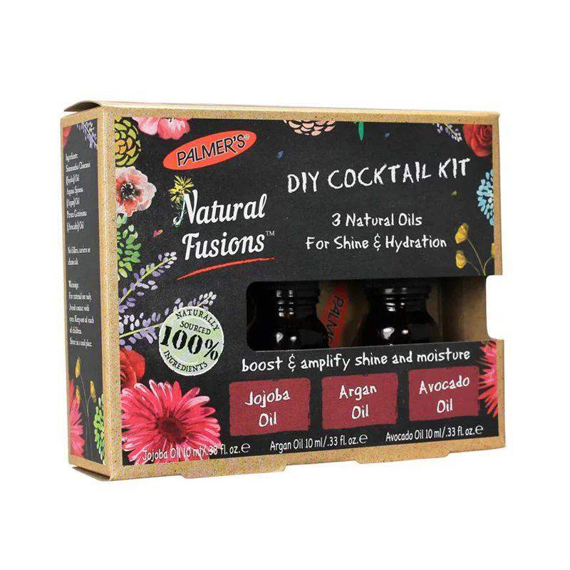 Natural Fusions Shine and Hydration DIY Cocktail Kit - Pack of 2 by Palmers for Unisex - 3 x 0.33 oz Jojoba Oil, Argan Oil, Avocado Oil