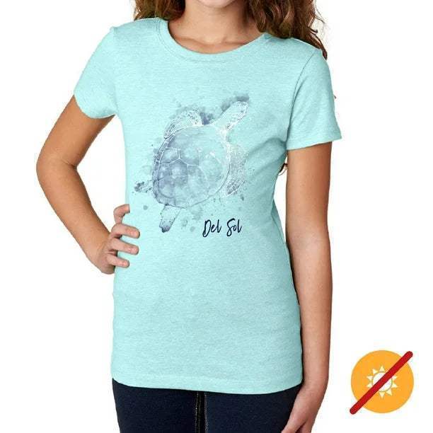 Kids Crew Tee - Turtle Splash - Ice Blue by DelSol for Kids - 1 Pc T-Shirt (YM)