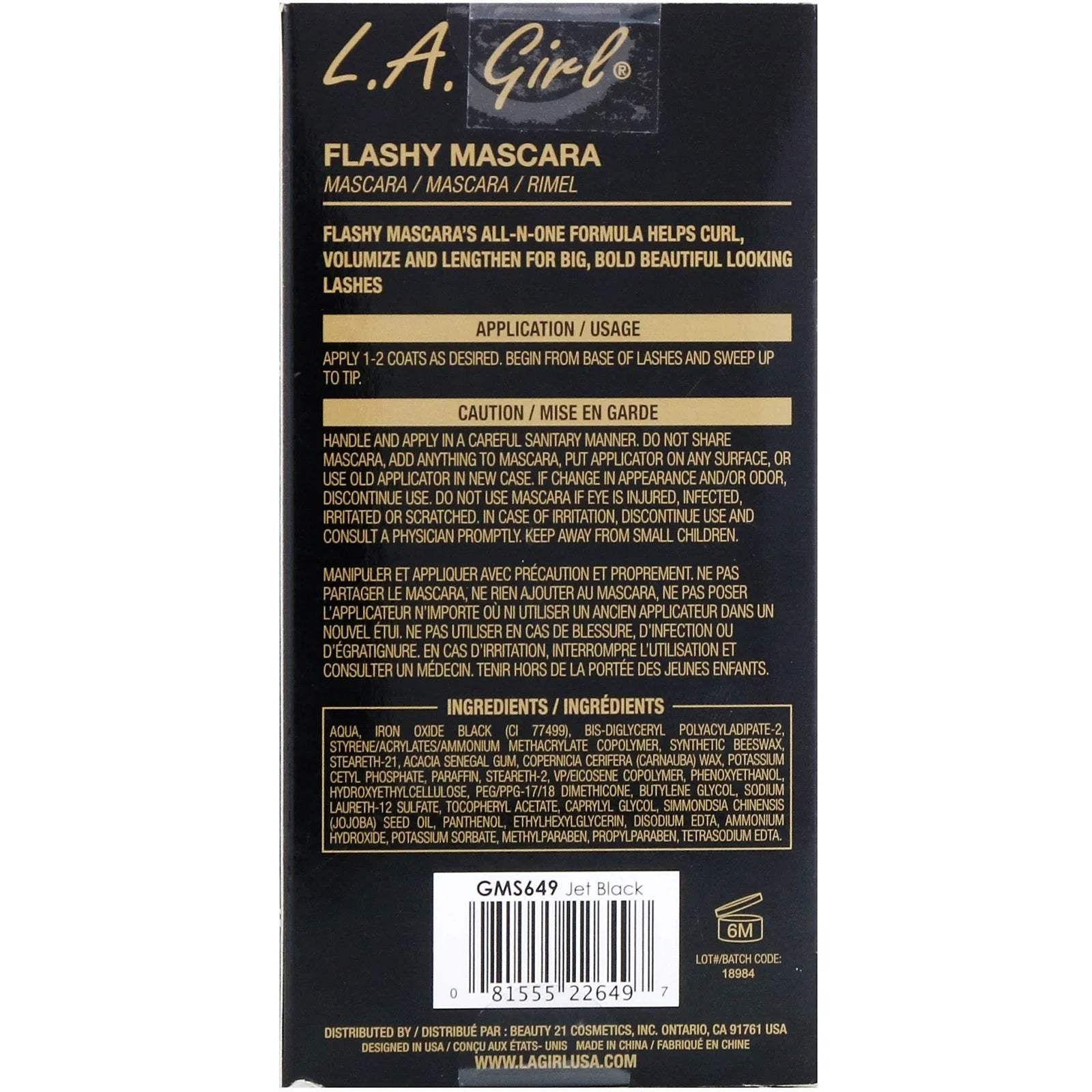 L.A. GIRL Flashy Mascara - Jet Black