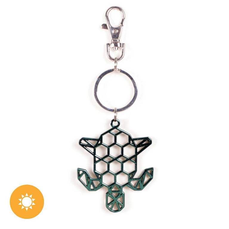 Color-Changing Key Chain Metal Turtle - Green by DelSol for Women - 1 Pc Keychain