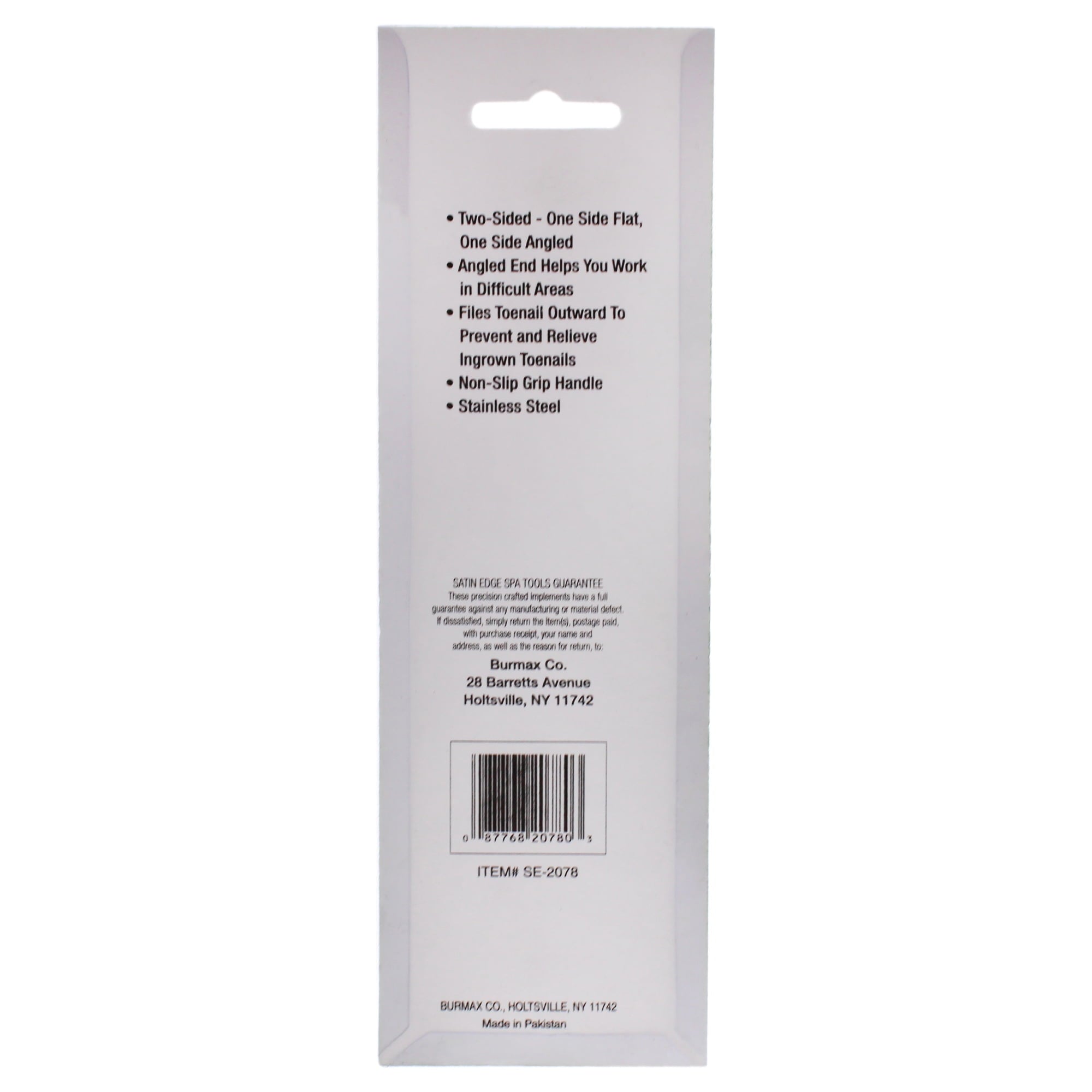 Double-Sided Ingrown Toenail File - SE-2017 by Satin Edge for Unisex - 5.25 Inch Nail File