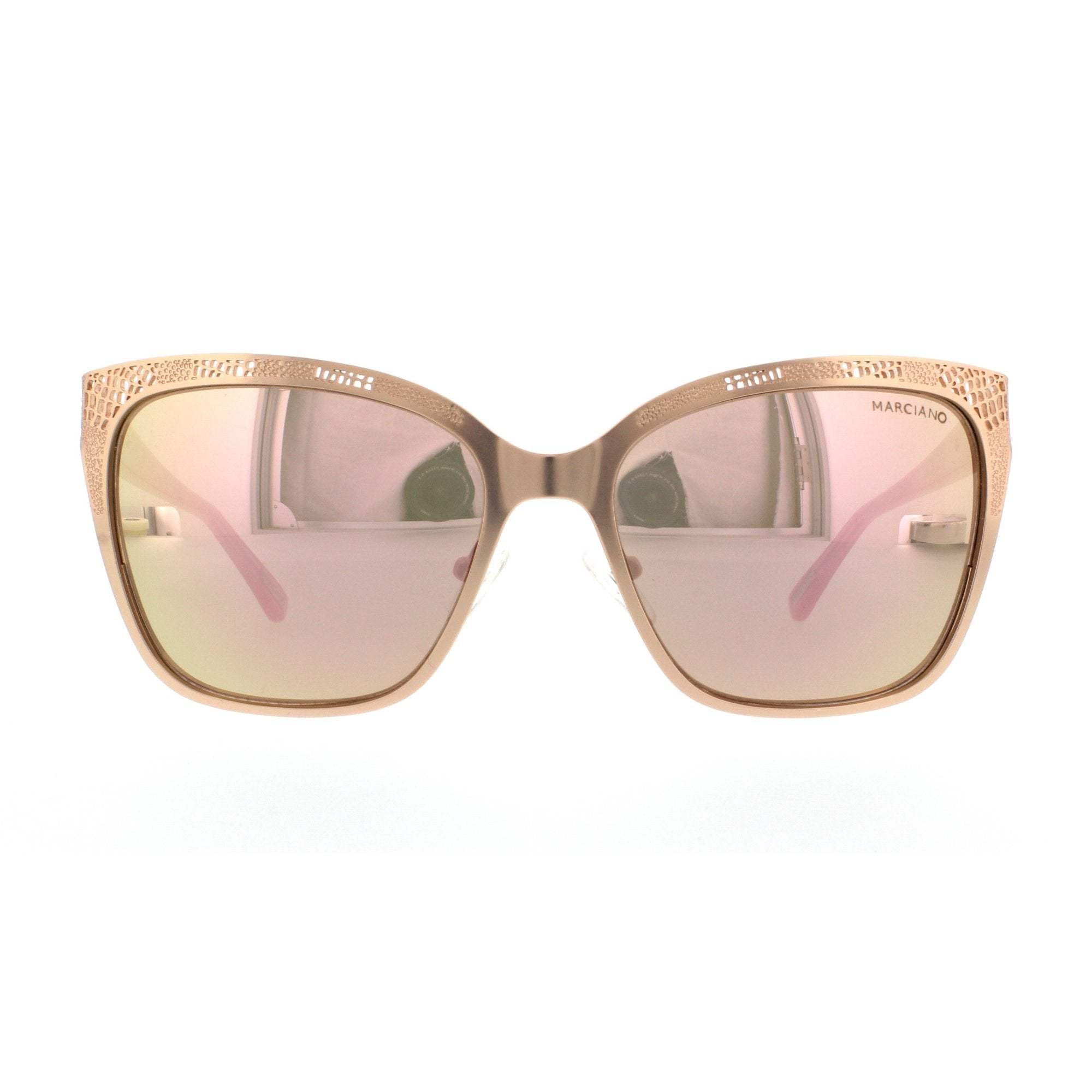 Guess Gm 742 29G Marciano - Matte Rose Gold-Brown Mirror by Guess for Women - 57-17-135 mm Sunglasses
