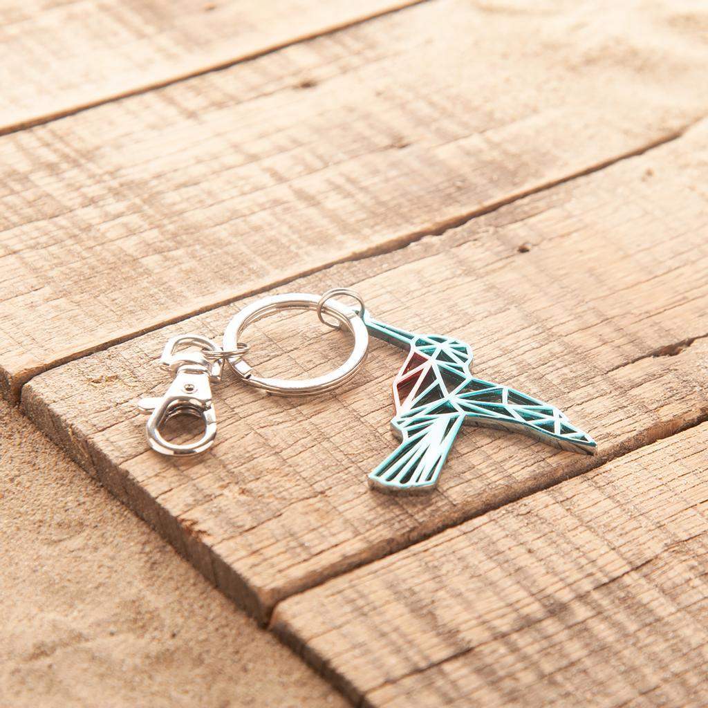 Color-Changing Key Chain Metal Hummingbird - Green by DelSol for Women - 1 Pc Keychain