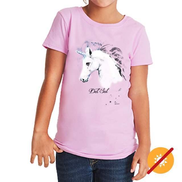 Girls Crew Tee - Unicorn - Lilac by DelSol for Women - 1 Pc T-Shirt (YXL)