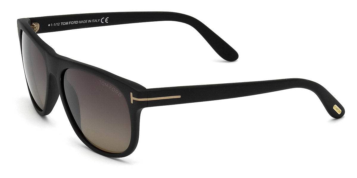 Tom Ford TF236 02D Olivier Polarized - Matte Black-Brown Gradient Polarized by Tom Ford for Women - 58-15-145 mm Sunglasses
