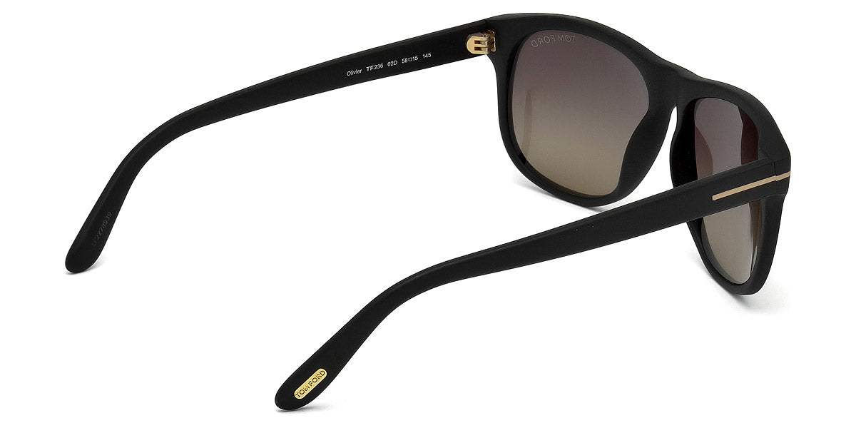 Tom Ford TF236 02D Olivier Polarized - Matte Black-Brown Gradient Polarized by Tom Ford for Women - 58-15-145 mm Sunglasses