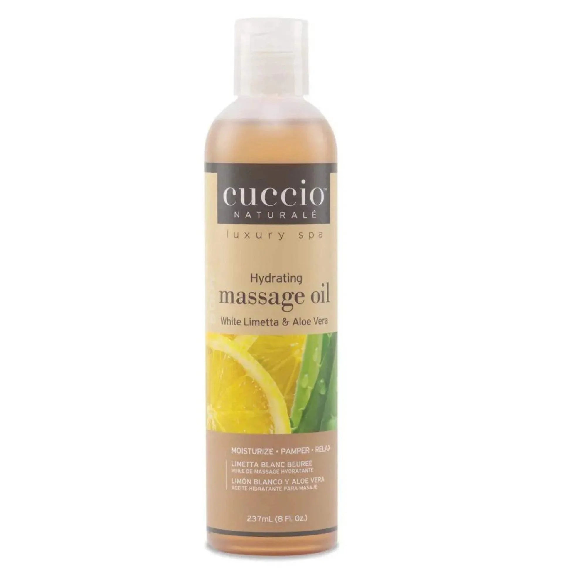 Hydrating Massage Oil - White Limetta and Aloe Vera by Cuccio Naturale for Unisex - 8 oz Oil