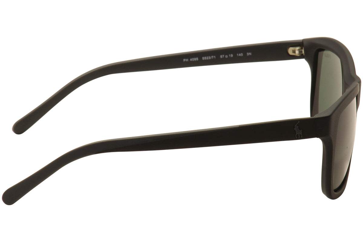 Polo Ralph Lauren PH 4095 5523-71 - Matte Black-Green by Ralph Lauren for Men - 57-19-140 mm Sunglasses