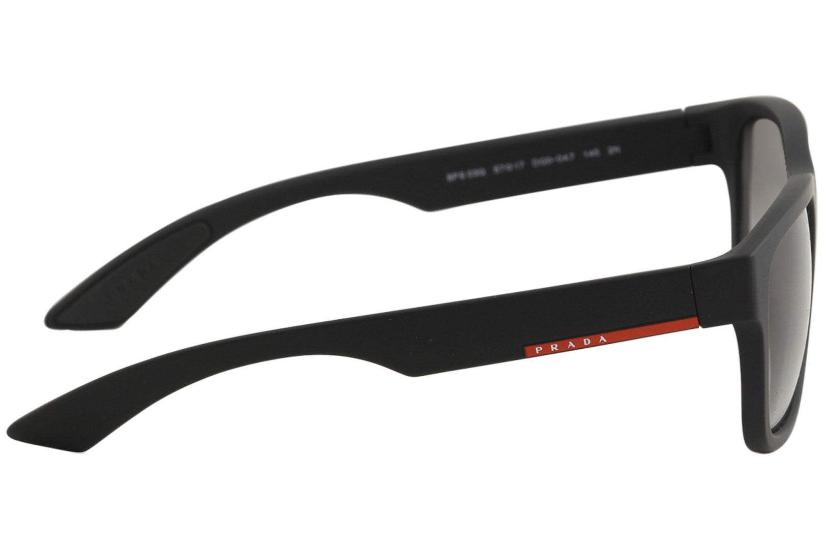 Prada SPS 03Q DG0-1C0 - Black Rubber-Light Brown Gold by Prada for Men - 57-17-145 mm Sunglasses