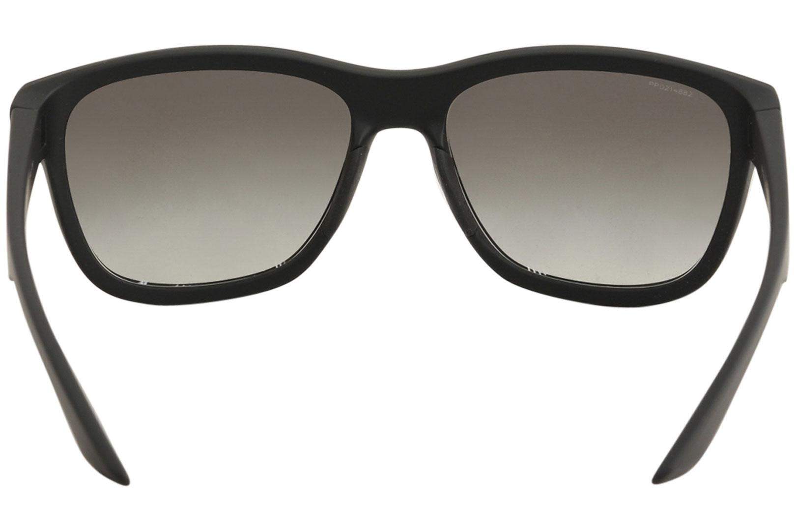 Prada SPS 03Q DG0-1C0 - Black Rubber-Light Brown Gold by Prada for Men - 57-17-145 mm Sunglasses