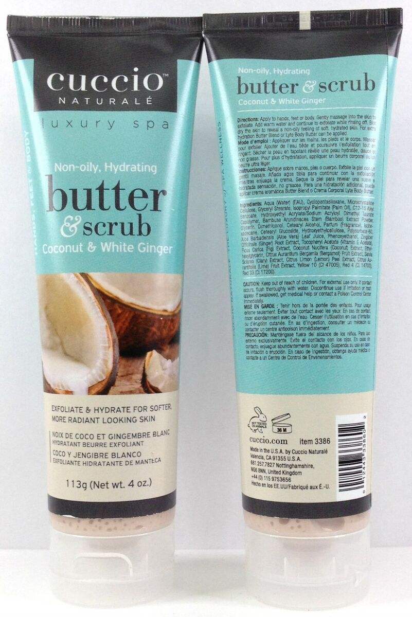 Butter and Scrub - Coconut and White Ginger by Cuccio Naturale for Unisex - 4 oz Scrub