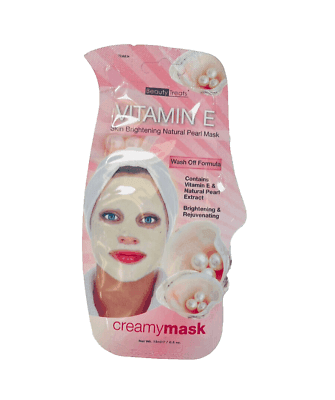 BEAUTY TREATS Vitamin E Skin Brightening Natural Pearl Mask - Display Box 24pcs